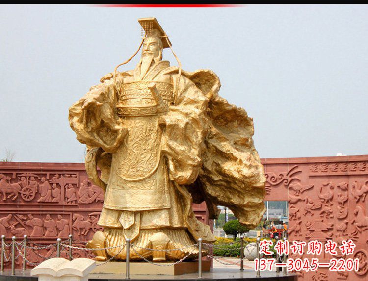 泉州古代名人汉武帝铜雕