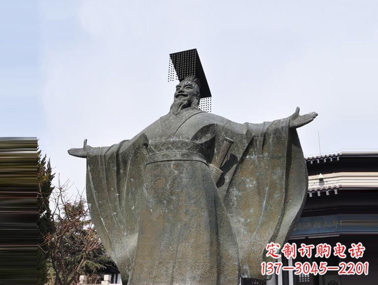 泉州古代名人秦始皇铜雕