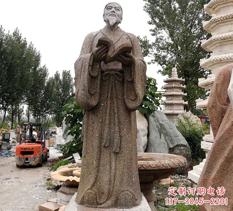 泉州中领雕塑--李时珍石雕定制