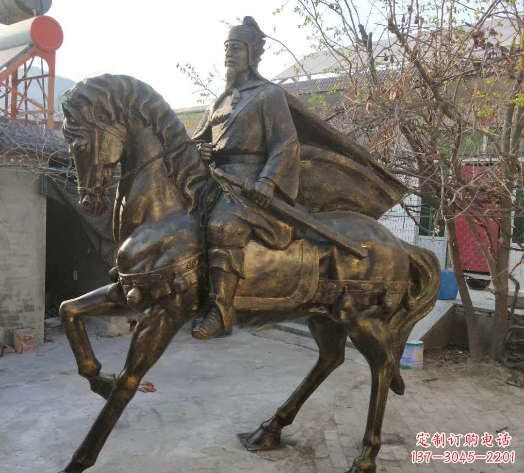 泉州古典风格骑马人物铜雕塑