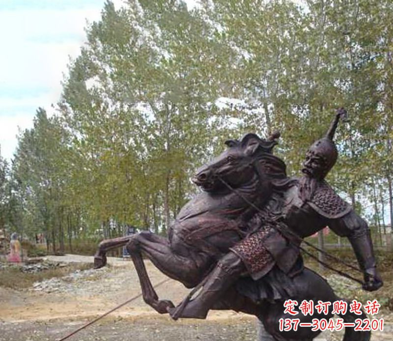 泉州古代骑马人物公园景观铜雕
