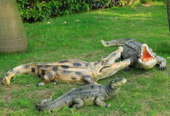 泉州可爱的鳄鱼仿真动物雕塑