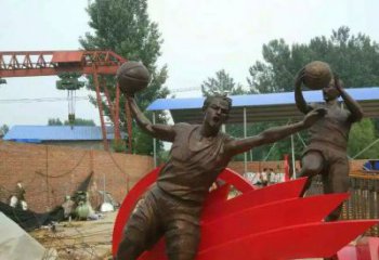 泉州公园打篮球玻璃钢仿铜人物雕塑