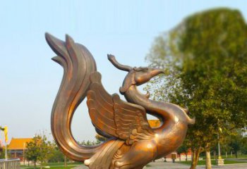 泉州纯铜铸造的四灵之朱雀雕塑