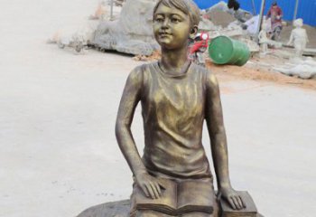 泉州铜雕景观摆件——“女孩看书”