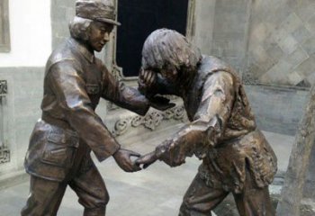 泉州纪念红军革命历史的铜雕红军雕塑