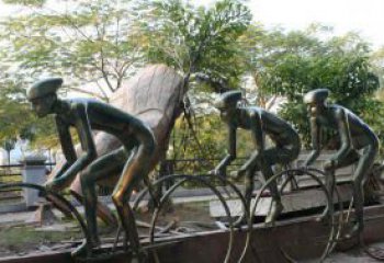 泉州精致铜雕自行车景观雕塑