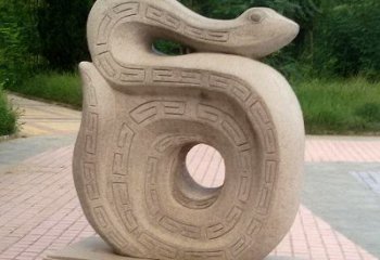 泉州砂岩动物蛇雕塑