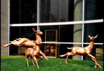 泉州精美青铜动物雕塑——小鹿奔跑