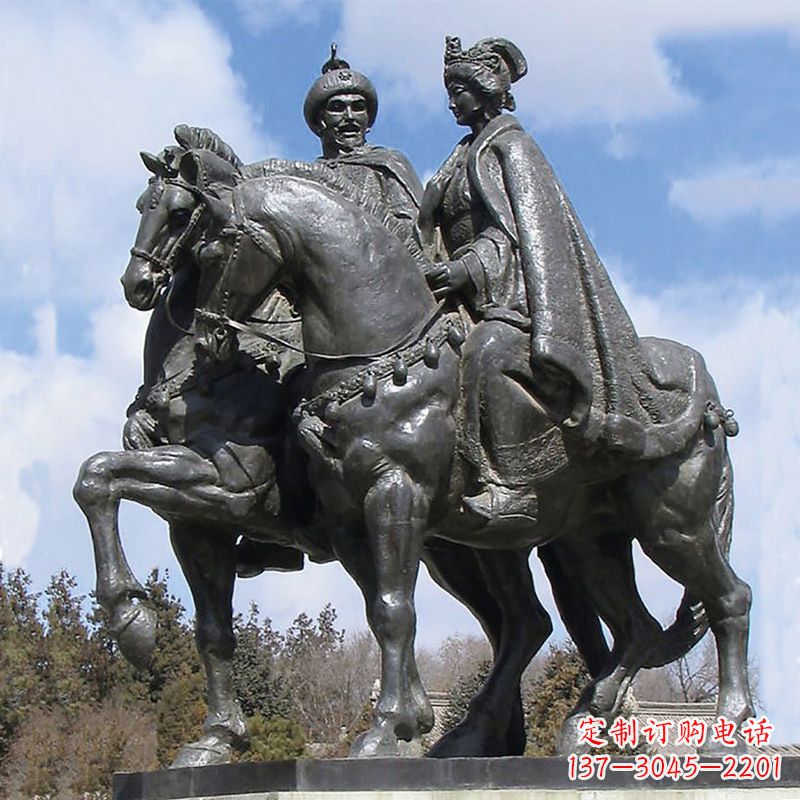 泉州古代人物单于王昭君骑马雕塑