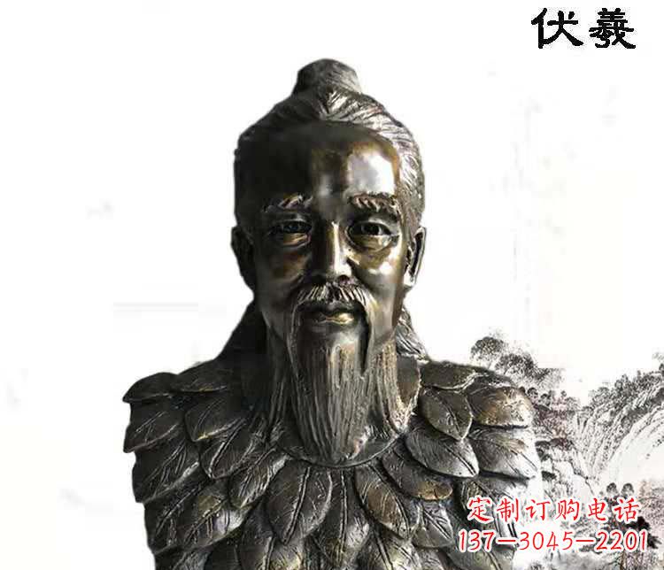 泉州古代人物伏羲铜雕像