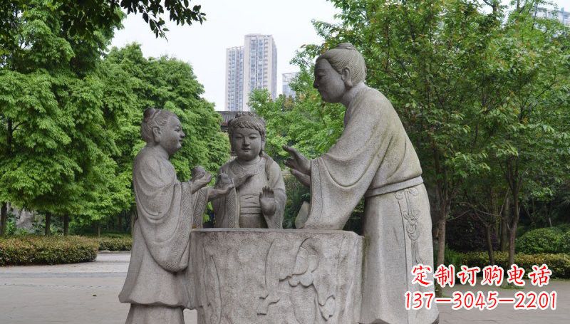泉州孔融让梨石雕,精美的古代人物雕塑