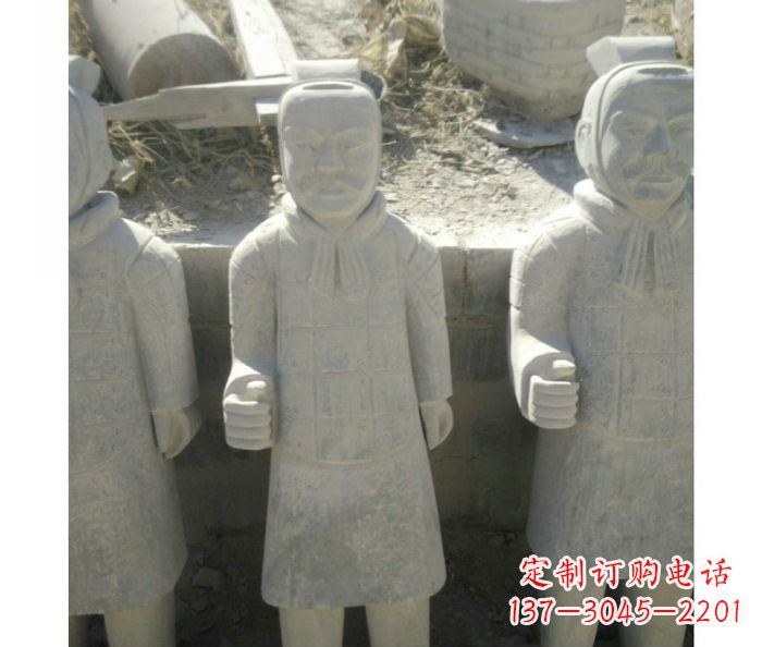 泉州古代人物秦兵马俑石雕