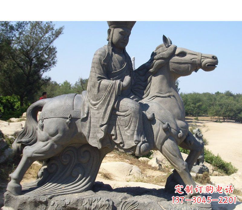 泉州古代人物唐僧骑马雕塑