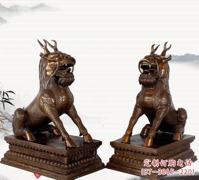 泉州古典神麒麟铜雕,馥玉臻品