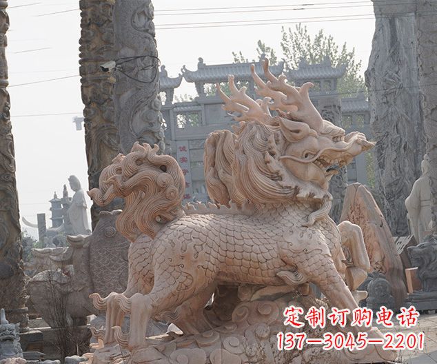 泉州中领雕塑:古典麒麟石雕,美丽传承