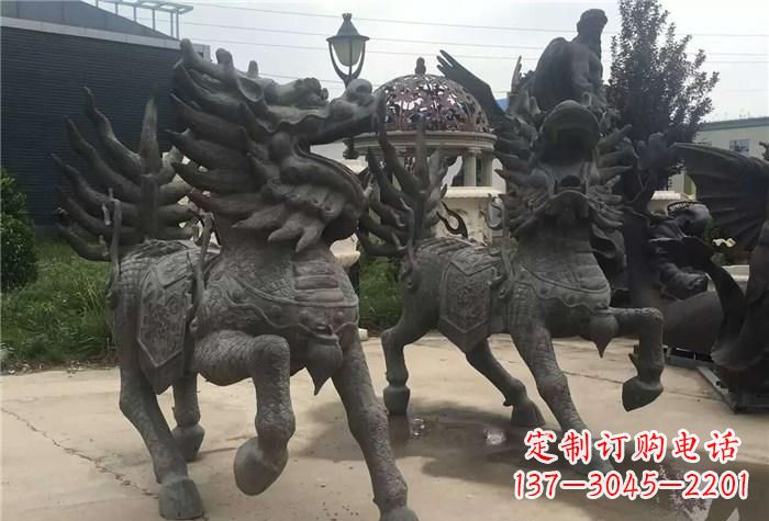 泉州精美的古典铜麒麟雕塑