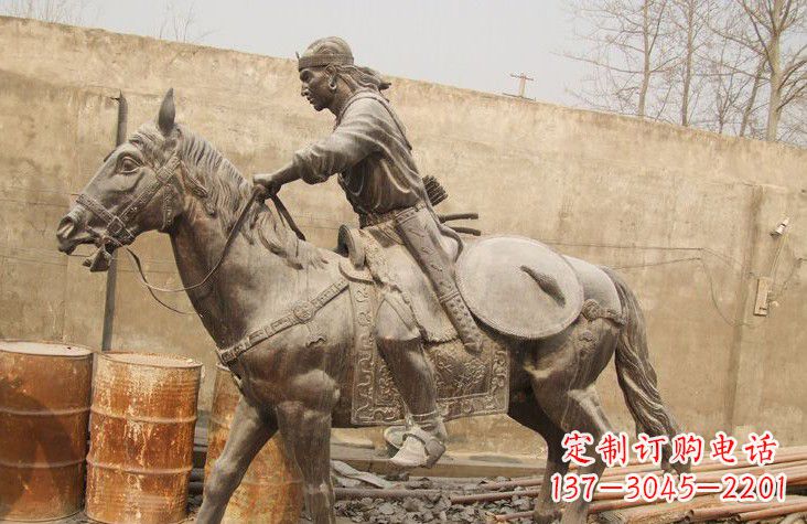 泉州古代战马铜雕塑