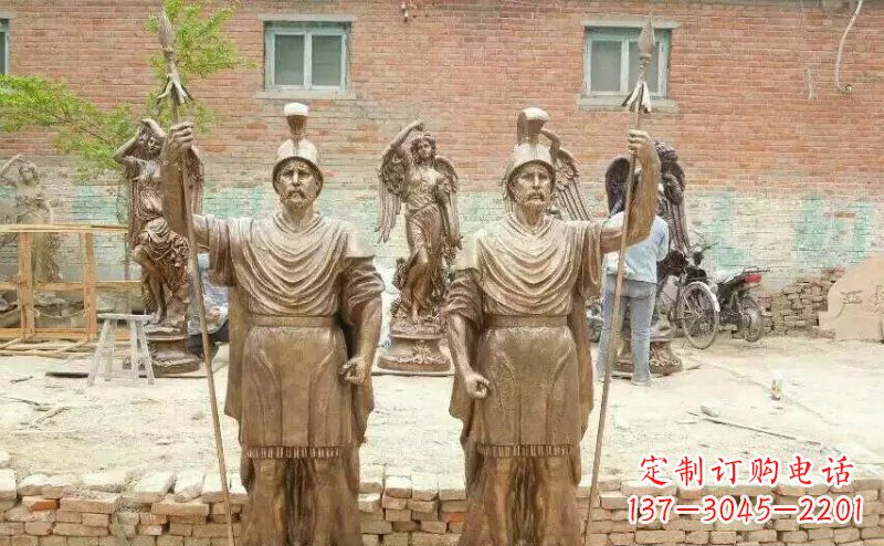 泉州古罗马风情,精致雕刻的“战士雕塑”