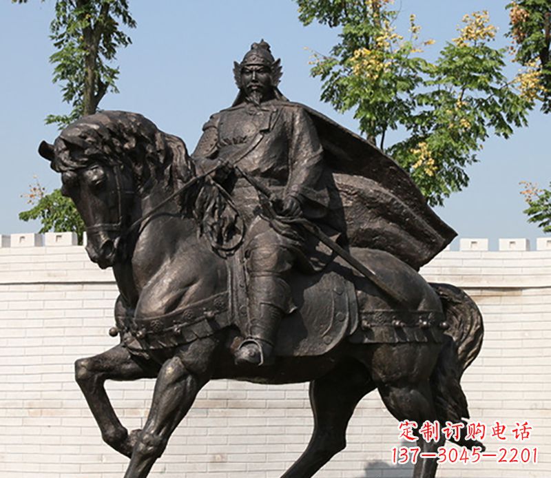 泉州古人骑马铜雕