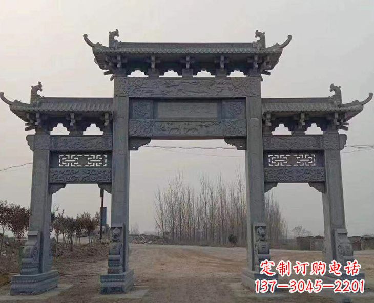 泉州古石牌坊-手工精雕细琢牌坊雕塑
