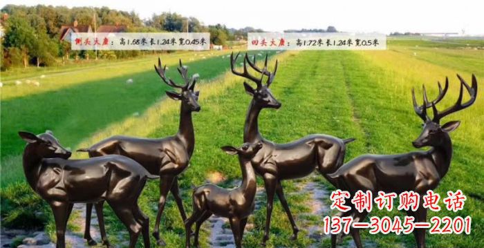 泉州古铜雕鹿群,添彩美好家园