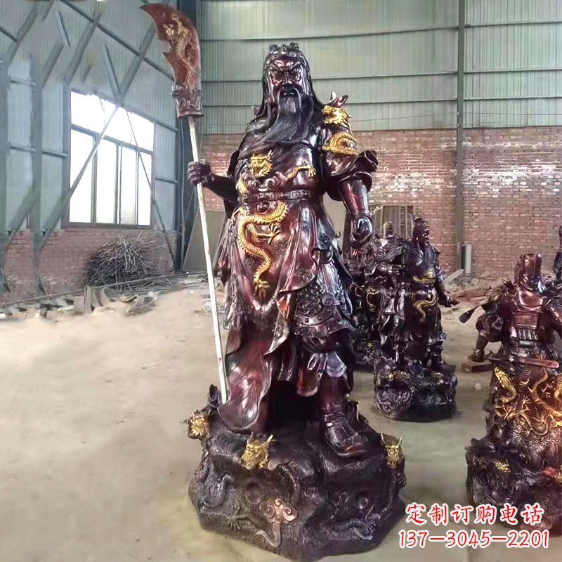泉州关公关二爷铜雕神像
