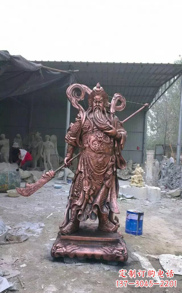 泉州精美关公红铜雕塑