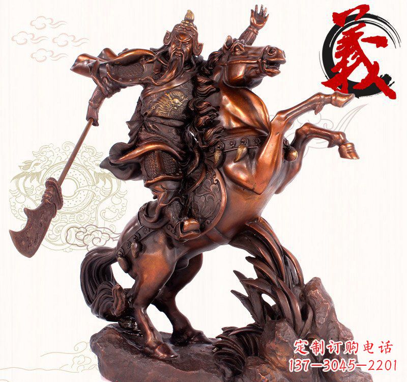 泉州关公骑马铜雕