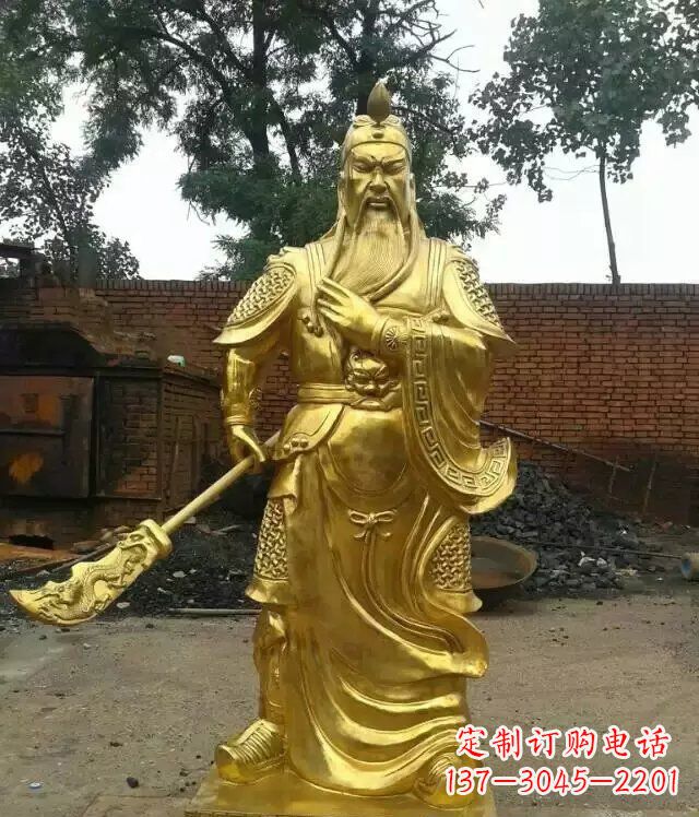 泉州关公提刀武财神铜雕 (5)