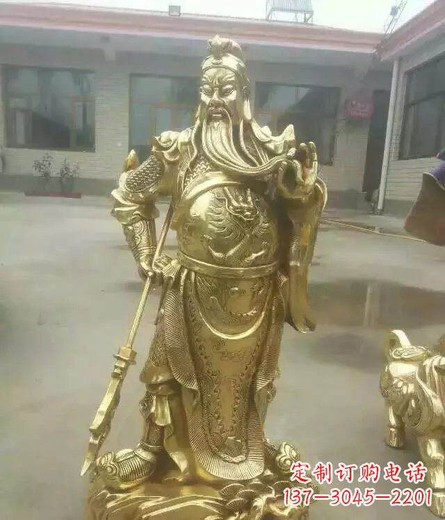 泉州关公提刀武财神铜雕 (3)