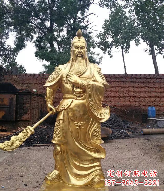 泉州关公提刀武财神铜雕 (4)