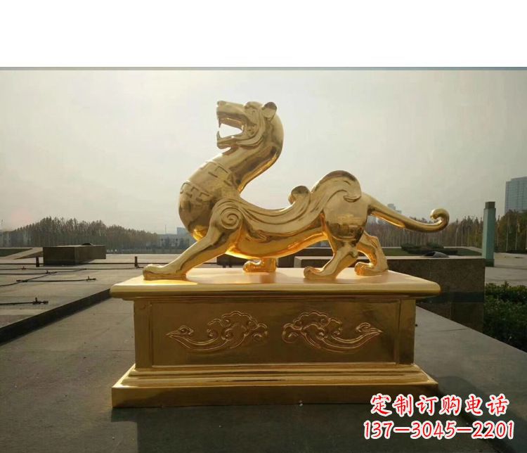 泉州精美雕刻,精致纯铜白虎神兽雕塑