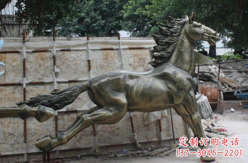 泉州逸致领雕:广场奔马动物铜雕
