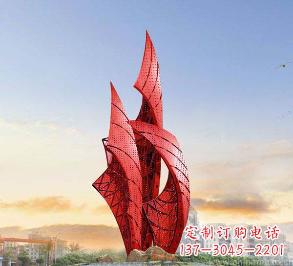 泉州广场不锈钢抽象船帆雕塑