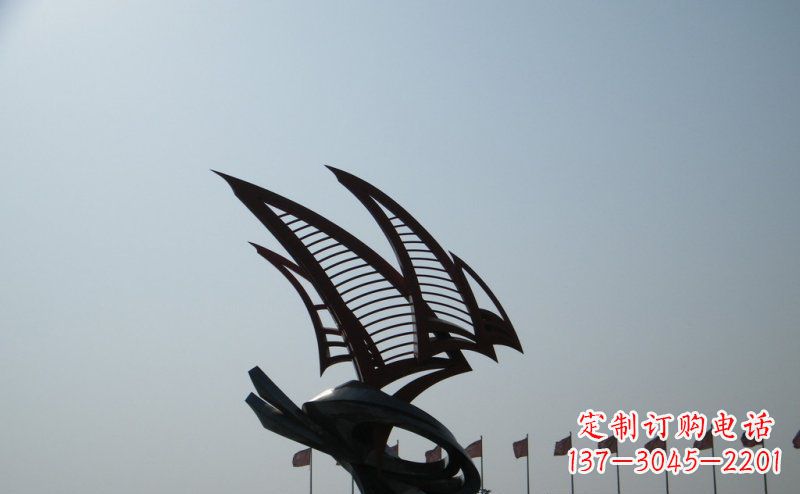 泉州不锈钢手工帆船雕塑