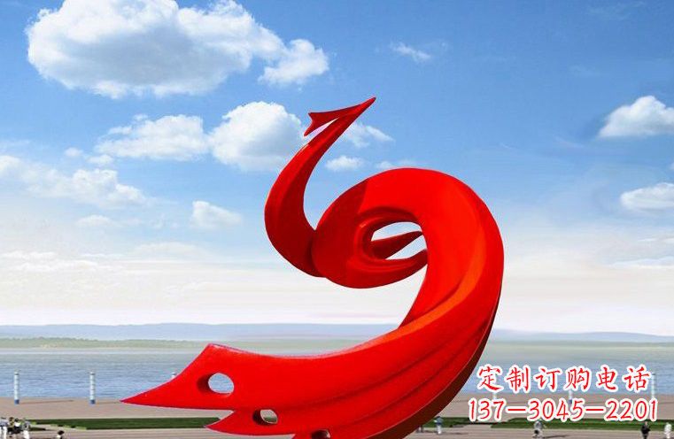 泉州领雕塑:不锈钢凤凰雕塑