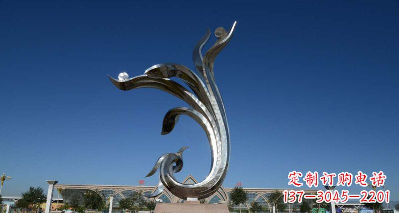 泉州优雅迷人的不锈钢抽象凤凰雕塑