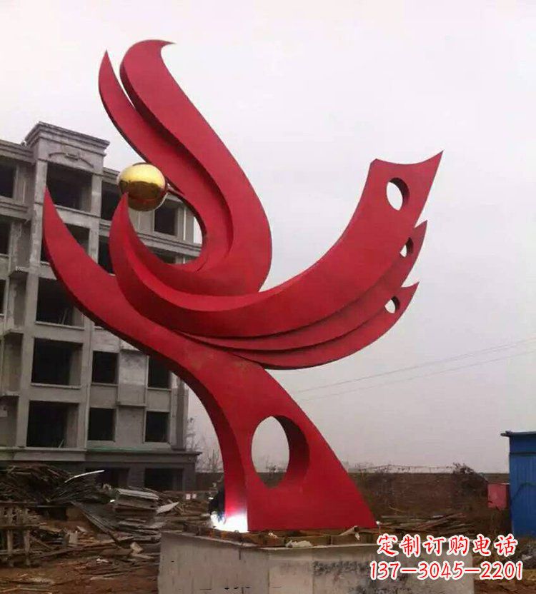 泉州全新抽象凤凰不锈钢雕塑