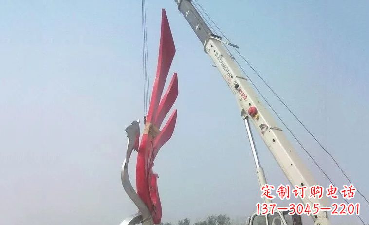 泉州独特而精致的不锈钢抽象凤凰雕塑