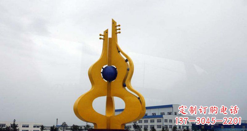 泉州中领雕塑:葫芦琵琶不锈钢雕塑