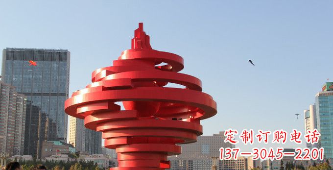 泉州不锈钢抽象火炬雕塑,展现活力与坚强