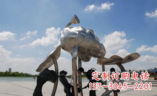 泉州不锈钢仿真莲花莲叶雕塑