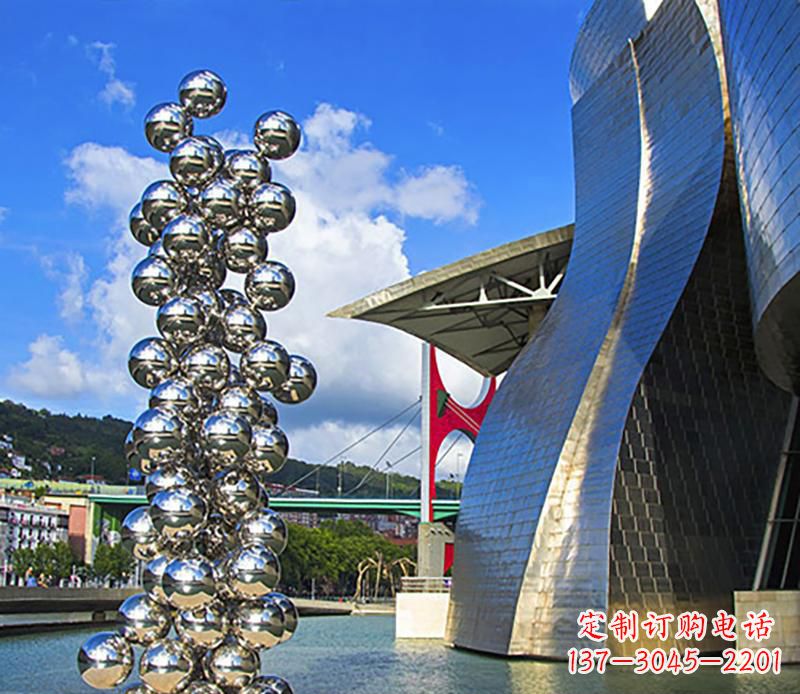 泉州广场不锈钢抽象龙柱雕塑
