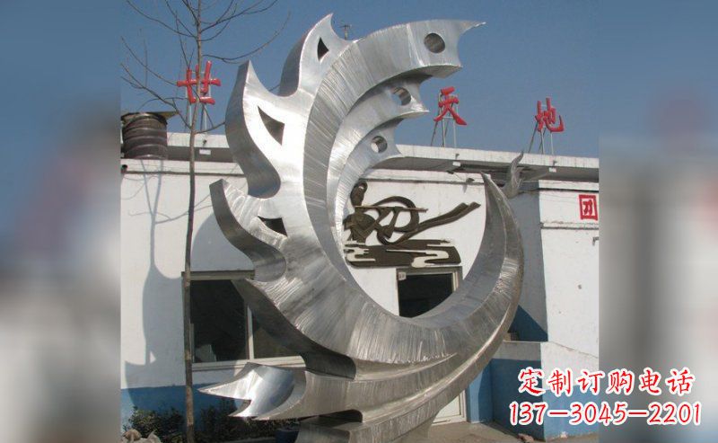 泉州精美不锈钢抽象凤凰雕塑