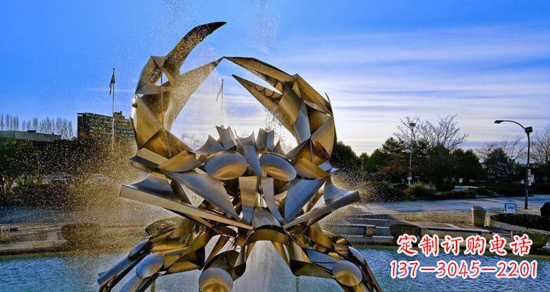 泉州优美雅致的不锈钢螃蟹抽象雕塑