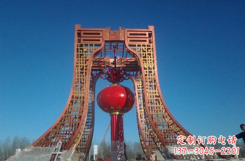 泉州中领雕塑推出不锈钢大型灯笼雕塑
