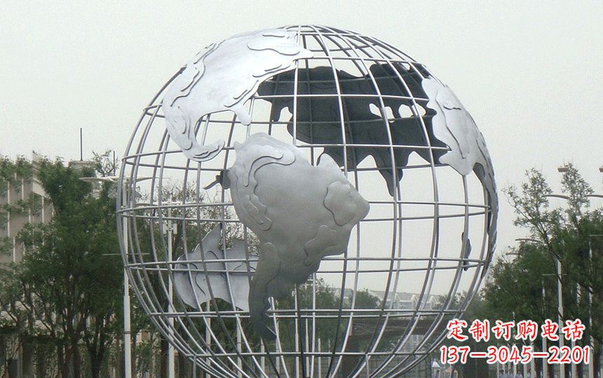 泉州金属太空,伊中领雕塑的不锈钢地球雕塑;