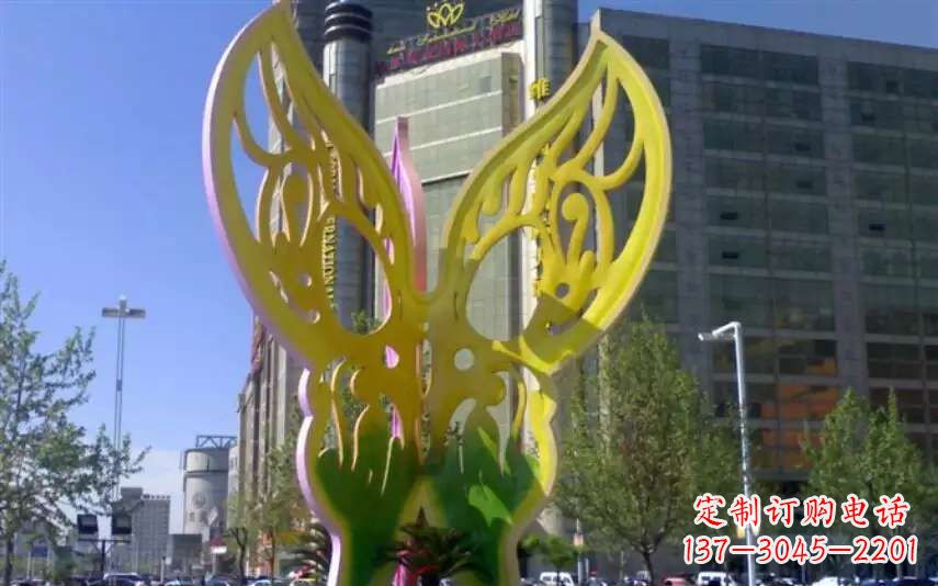 泉州广场不锈钢雕刻蝴蝶雕塑