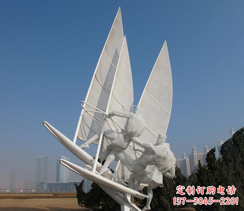 泉州广场不锈钢帆船比赛运动雕塑
